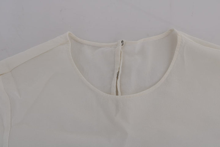 Dolce &amp; Gabbana - White Silk ITALIA IS LOVE Blouse T-shirt