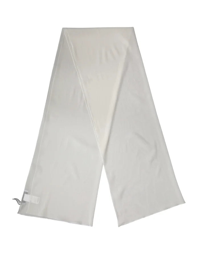 Dolce &amp; Gabbana Off White Silk Neck Wrap Shawl Stole 200cm x 64cm Scarf