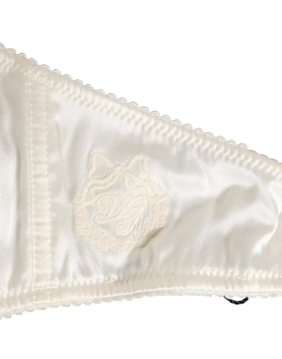 Dolce &amp; Gabbana White Silk Satin Balconnet Lingerie Bra Underwear