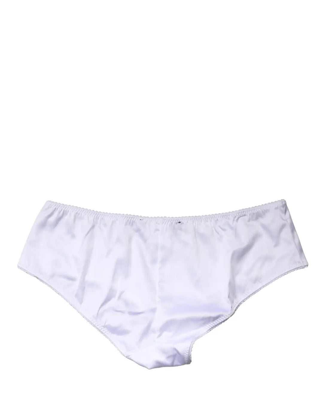 Dolce &amp; Gabbana White Silk Stretch Mid Waist Brief Panty Underwear