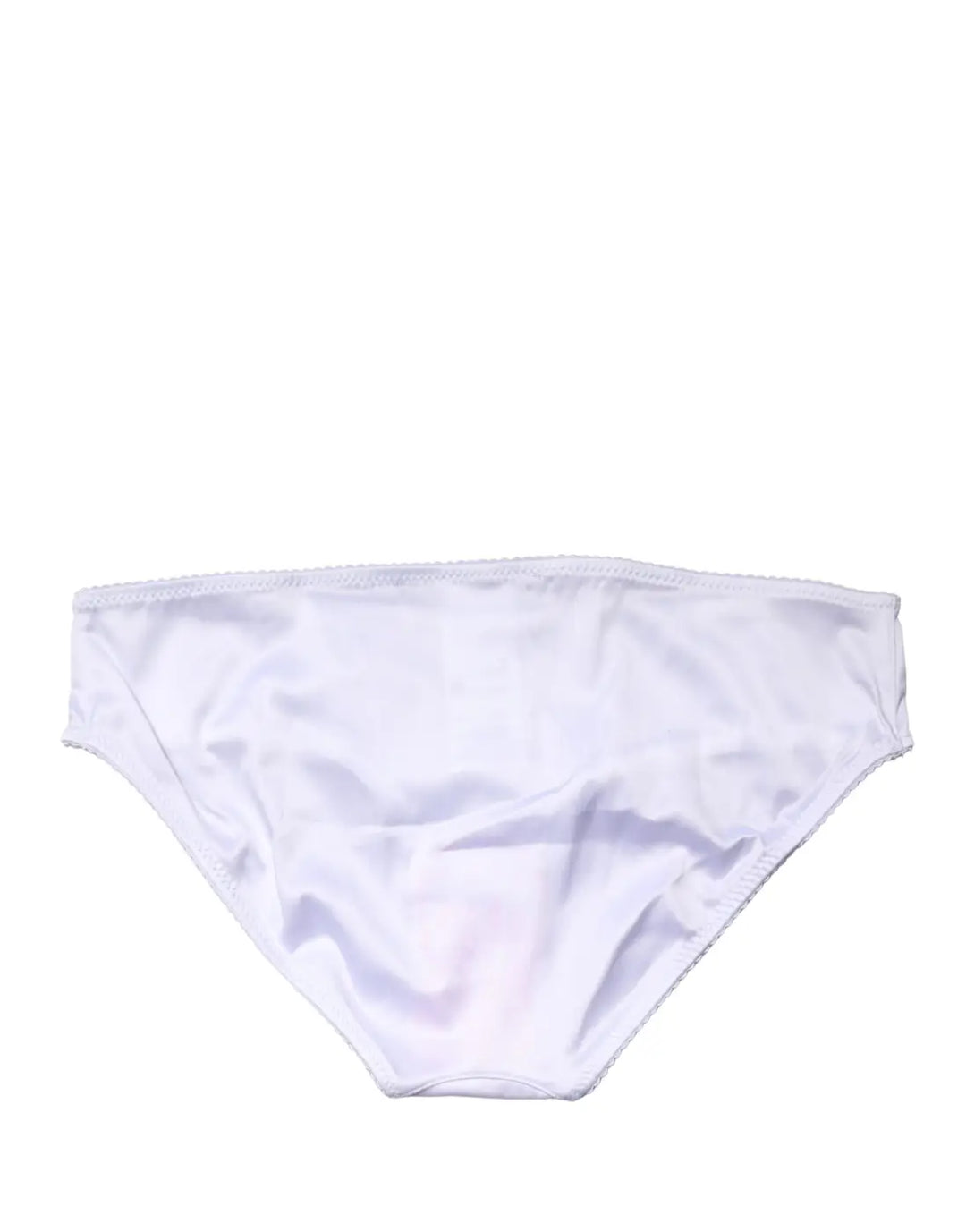 Dolce &amp; Gabbana White Silk Stretch Mid Waist Brief Panty Underwear