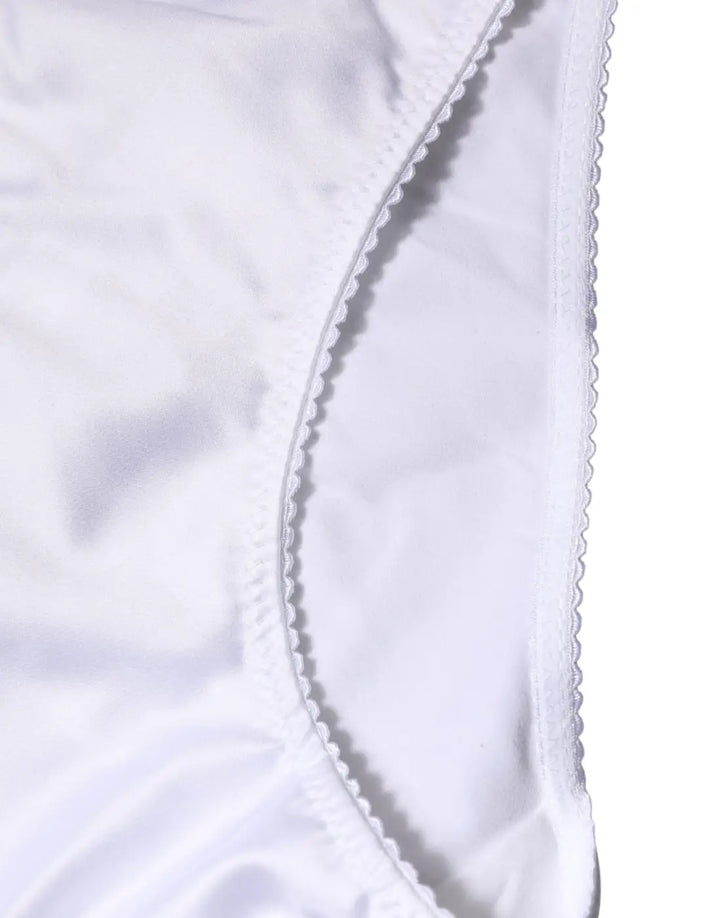 Dolce &amp; Gabbana White Silk Stretch Mid Waist Brief Panty Underwear