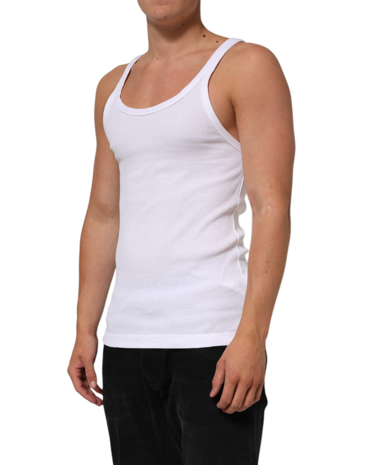 Dolce &amp; Gabbana White Sleeveless Round Neck Tank Top T-shirt