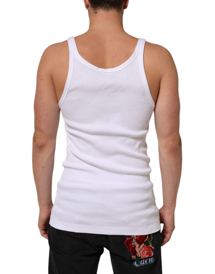 Dolce &amp; Gabbana White Sleeveless Round Neck Tank Top T-shirt