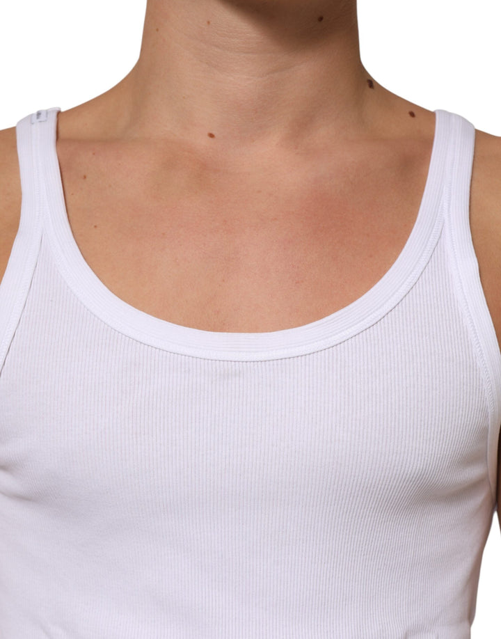 Dolce &amp; Gabbana White Sleeveless Round Neck Tank Top T-shirt