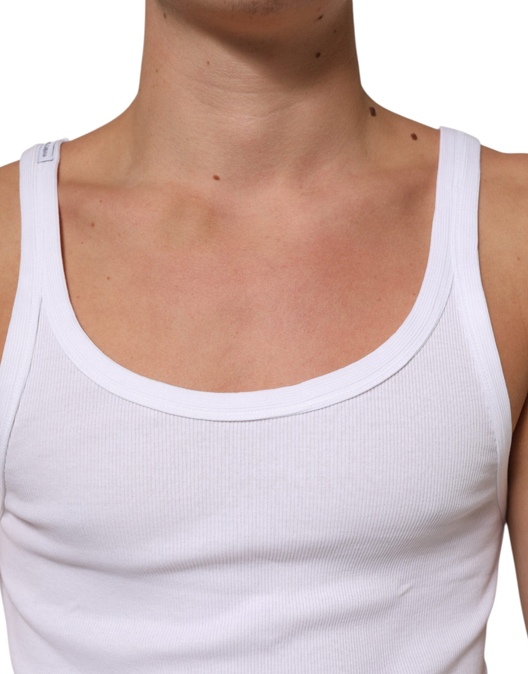 Dolce &amp; Gabbana White Sleeveless Round Neck Tank Top T-shirt