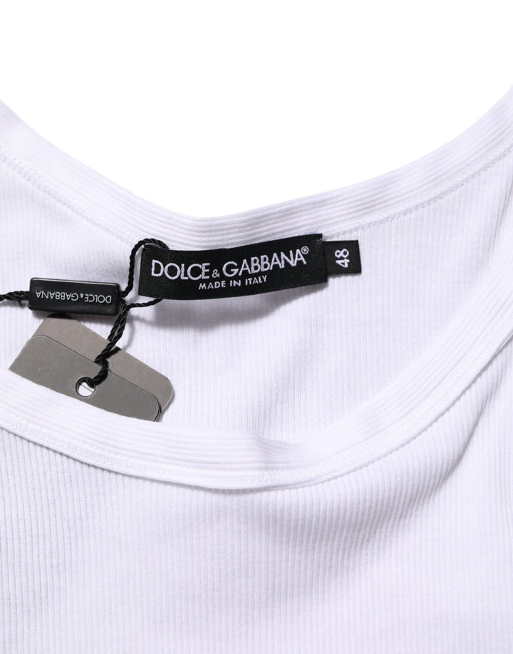 Dolce &amp; Gabbana White Sleeveless Round Neck Tank Top T-shirt
