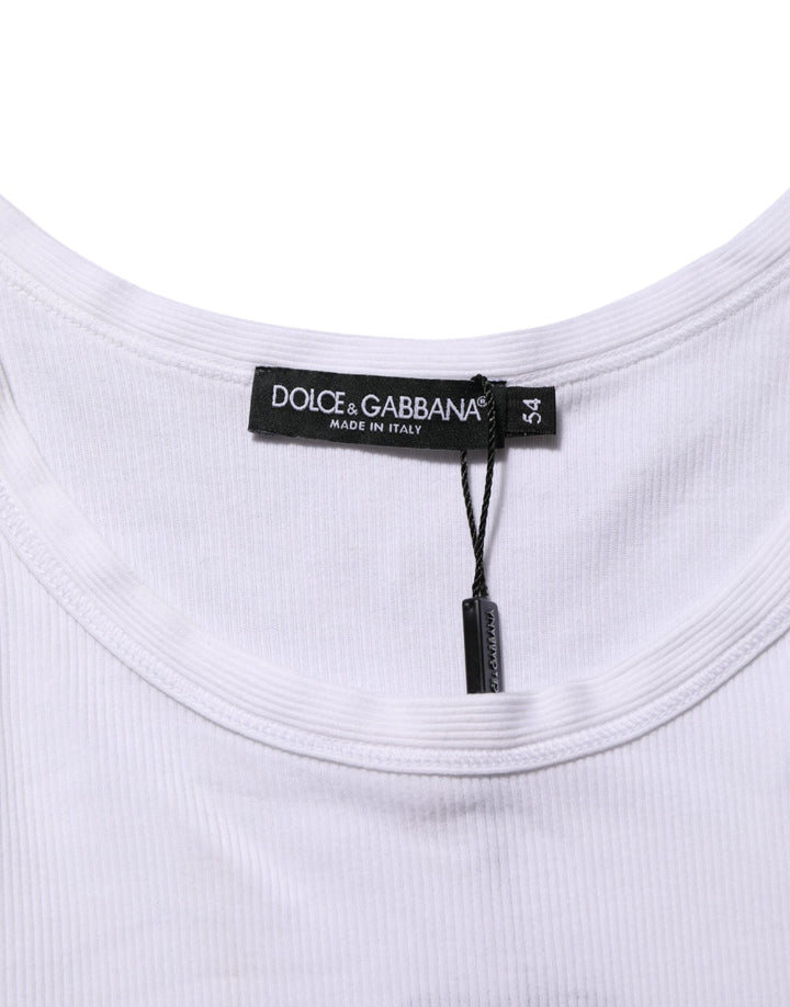 Dolce &amp; Gabbana White Sleeveless Round Neck Tank Top T-shirt