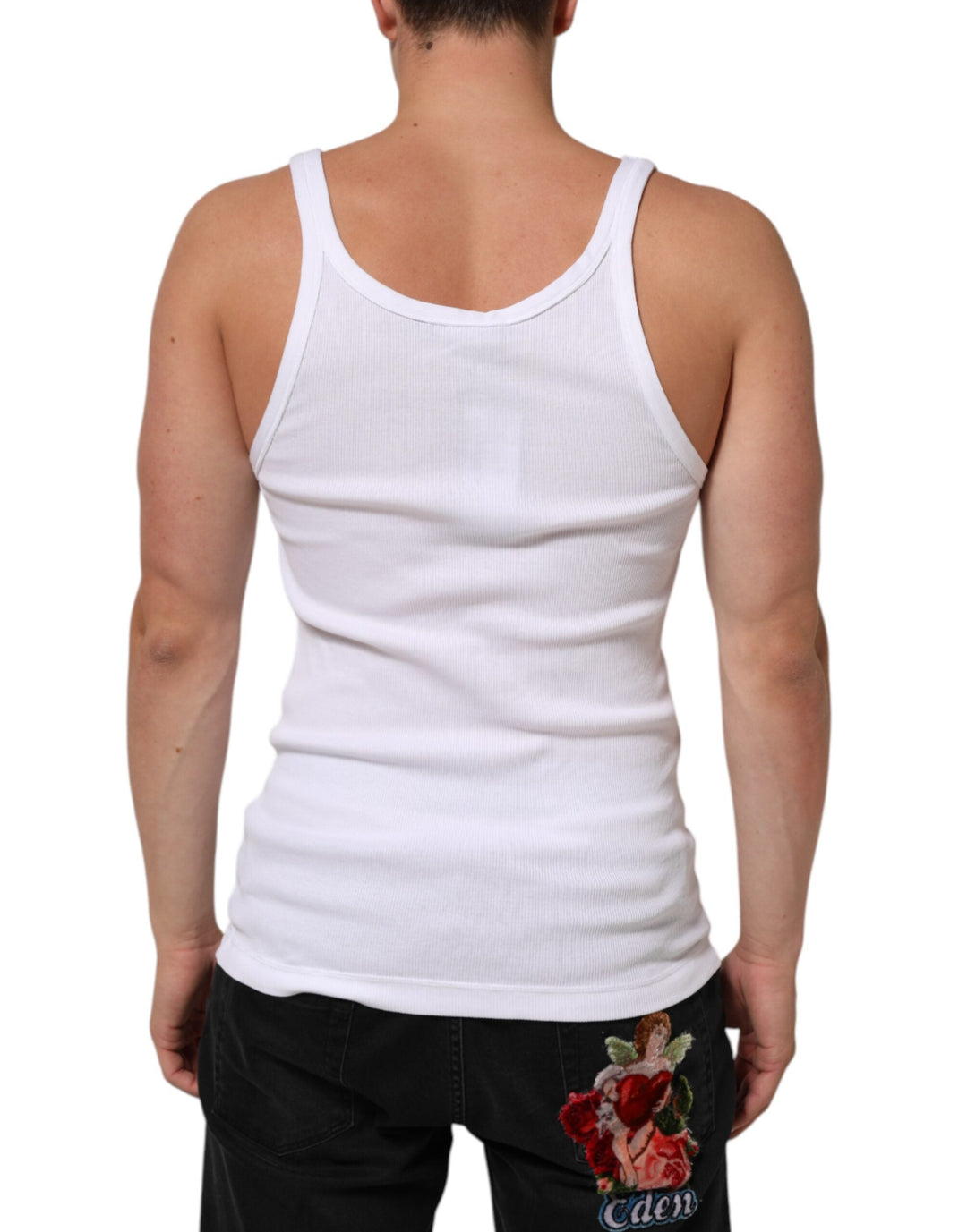 Dolce &amp; Gabbana White Sleeveless Round Neck Tank Top T-shirt