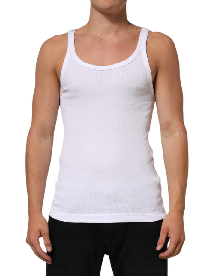 Dolce &amp; Gabbana White Sleeveless Round Neck Tank Top T-shirt