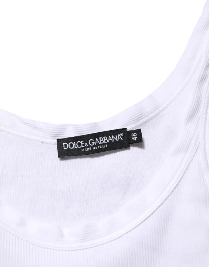 Dolce &amp; Gabbana White Sleeveless Round Neck Tank Top T-shirt