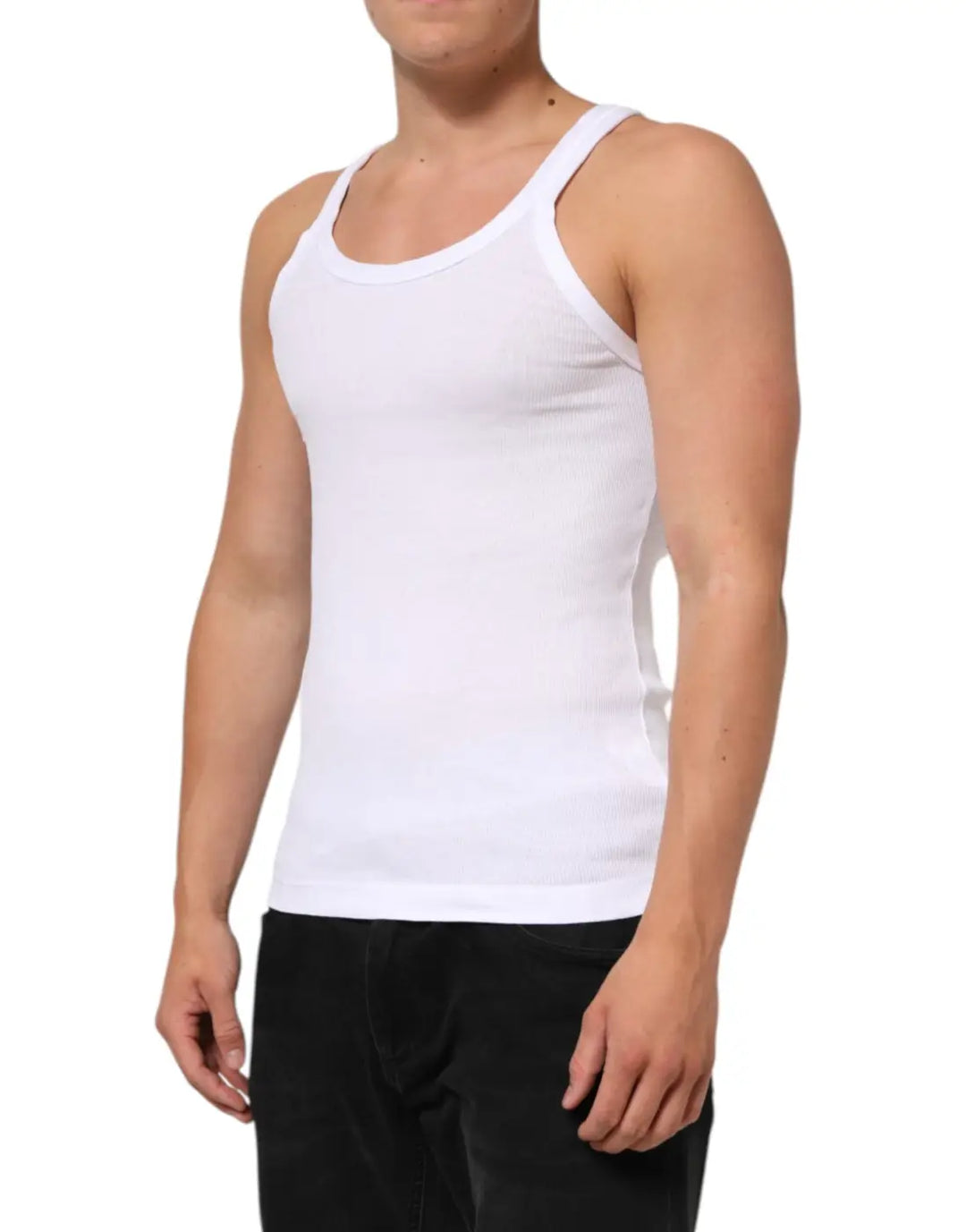 Dolce &amp; Gabbana White Sleeveless Round Neck Tank Top T-shirt