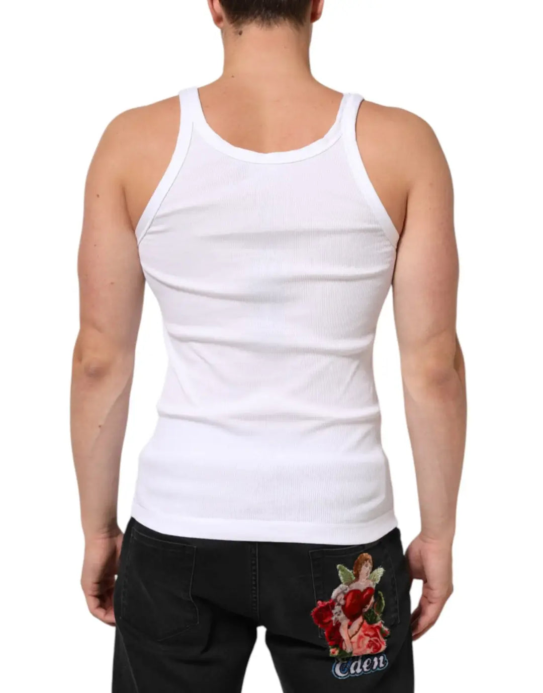 Dolce &amp; Gabbana White Sleeveless Round Neck Tank Top T-shirt