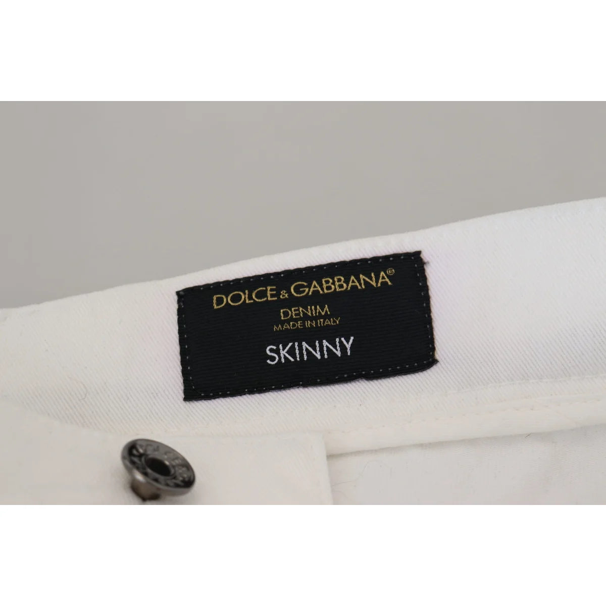Dolce & Gabbana White Slim Skinny Stretch Cotton Denim Jeans