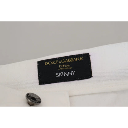 Dolce & Gabbana White Slim Skinny Stretch Cotton Denim Jeans