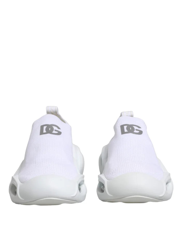 Dolce &amp; Gabbana White Slip On Wave Low Top Sneakers Shoes