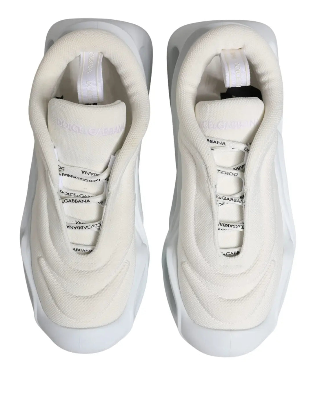 Dolce &amp; Gabbana White Slip On Wave Low Top Sneakers Shoes