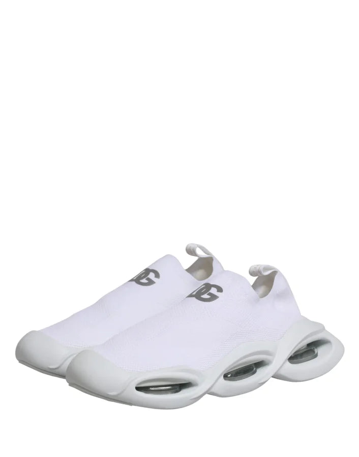 Dolce &amp; Gabbana White Slip On Wave Low Top Sneakers Shoes