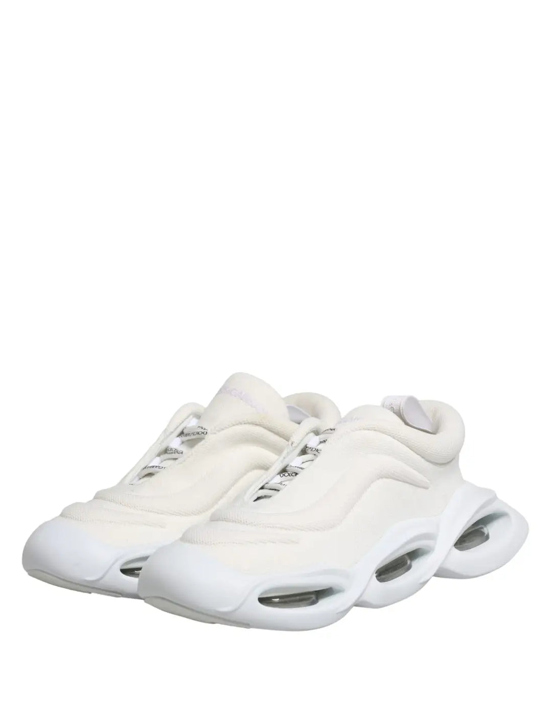 Dolce &amp; Gabbana White Slip On Wave Low Top Sneakers Shoes