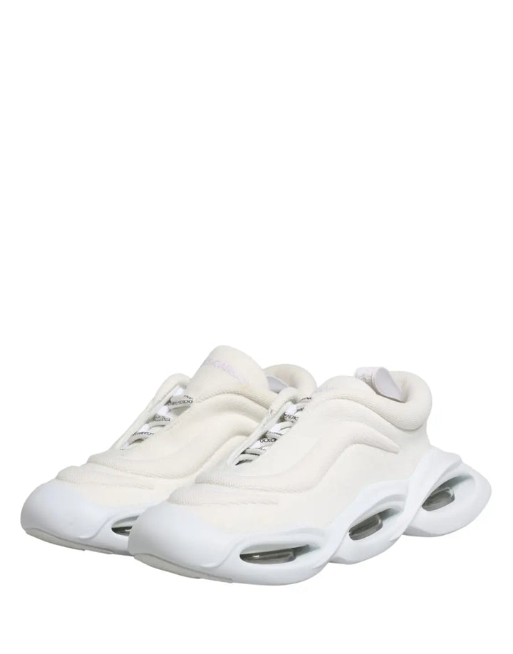 Dolce &amp; Gabbana White Slip On Wave Low Top Sneakers Shoes