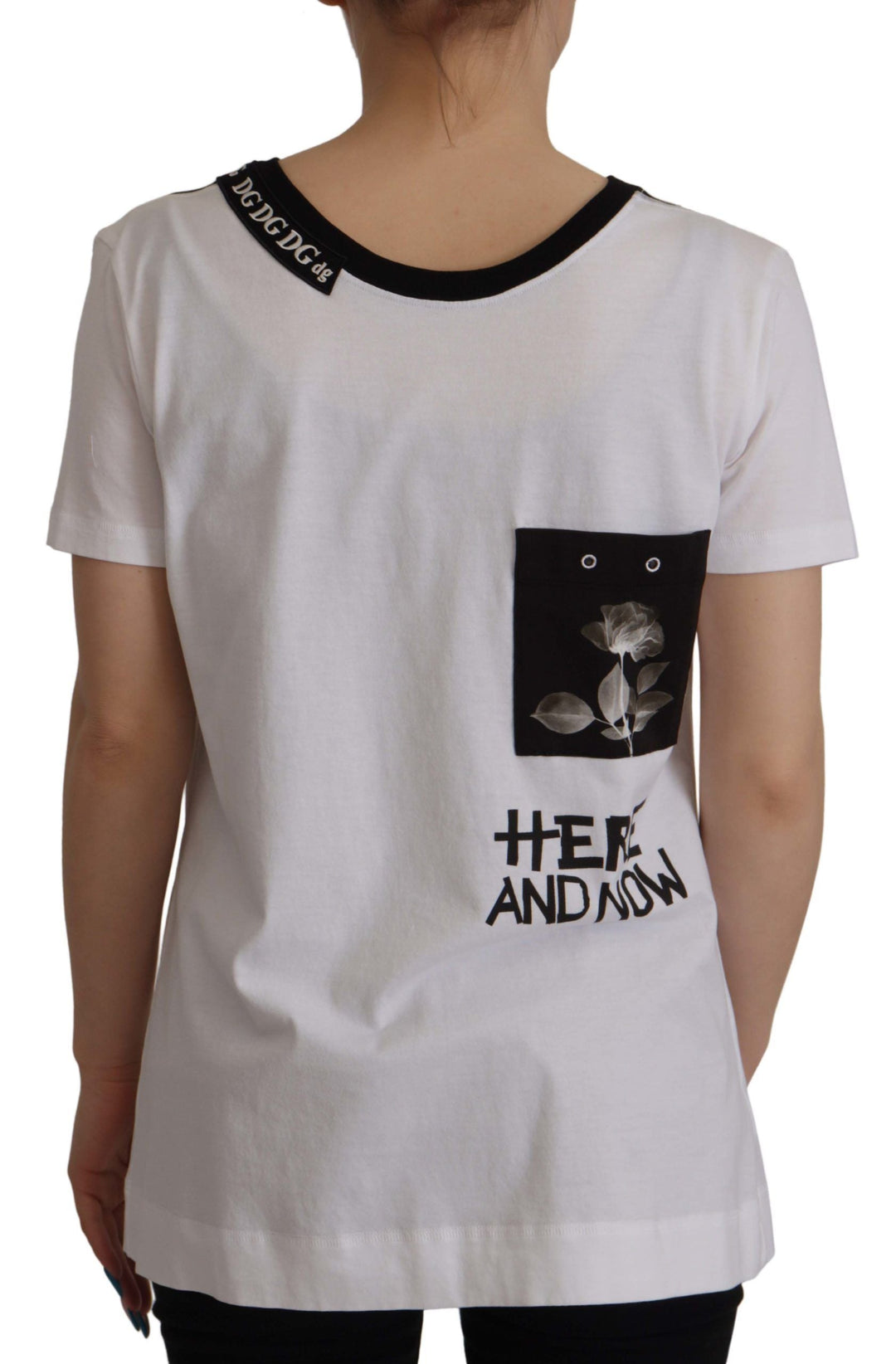 Dolce &amp; Gabbana - White Slogan Print Round Neck Cotton T-shirt
