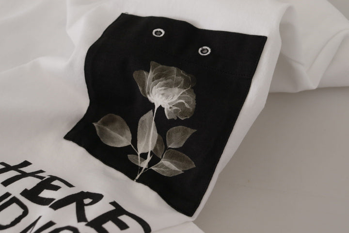 Dolce &amp; Gabbana - White Slogan Print Round Neck Cotton T-shirt