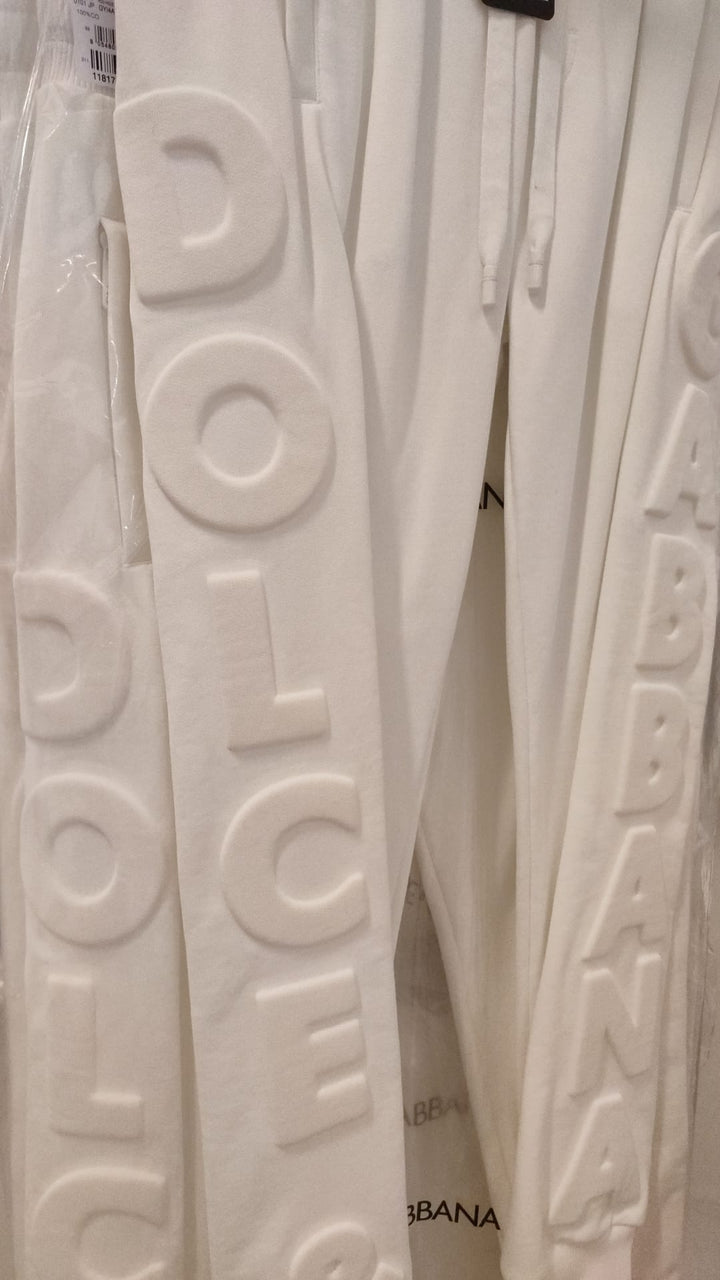Dolce &amp; Gabbana White Sport Logo Cotton Sweatpants Trousers Pants