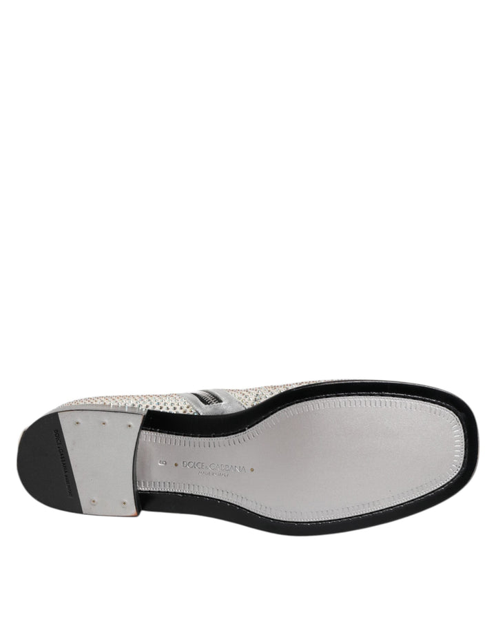 Dolce &amp; Gabbana White Strass Dg Logo Heels Ankle Boots Shoes