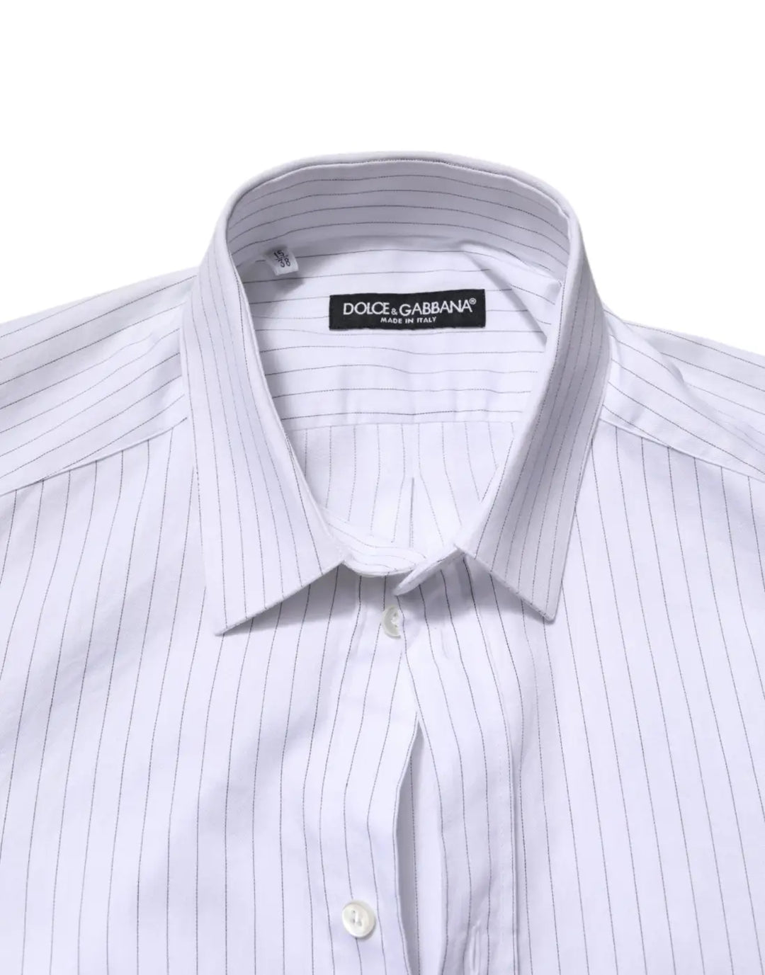 Dolce &amp; Gabbana White Stripes Cotton Long Sleeve Formal Shirt