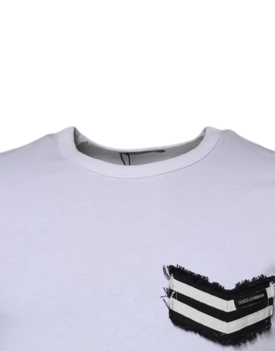 Dolce &amp; Gabbana White Stripes Crew Neck Short Sleeves T-shirt