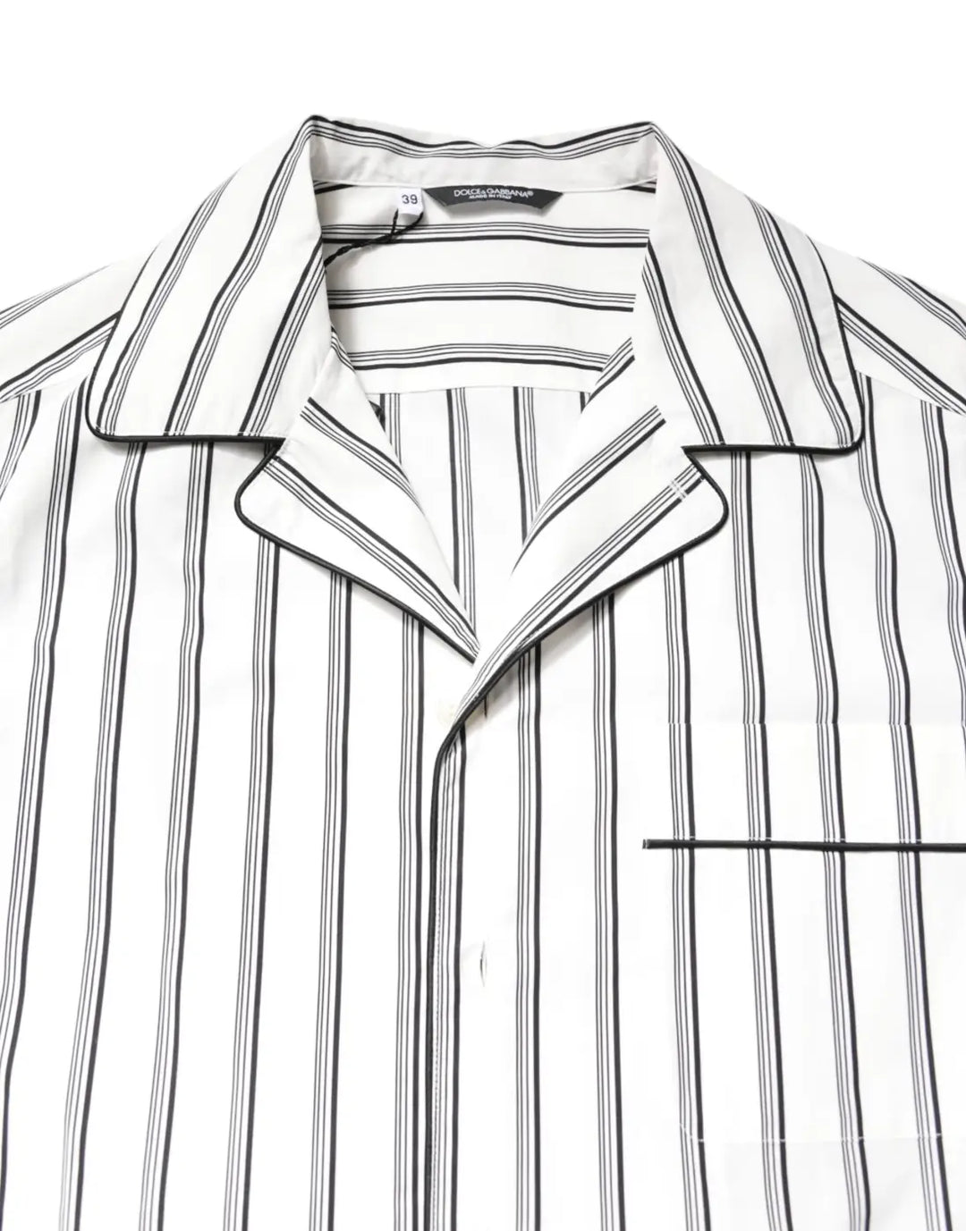 Dolce &amp; Gabbana White Stripes Lounge Pajama Sleepwear Shirt