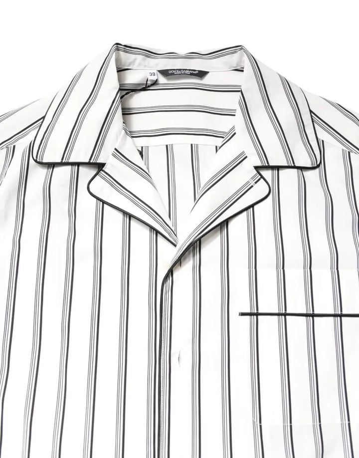 Dolce &amp; Gabbana White Stripes Lounge Pajama Sleepwear Shirt