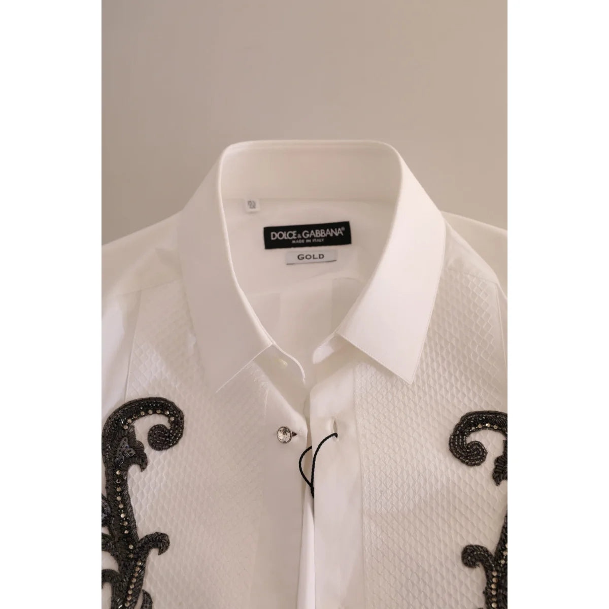 Dolce & Gabbana White Tuxedo Slim Fit Shirt for a Sleek Look