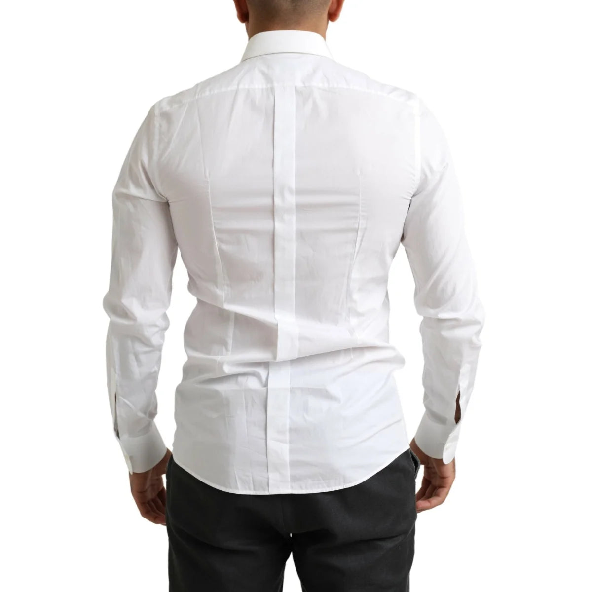 Dolce & Gabbana White Tuxedo Slim Fit Shirt for a Sleek Look
