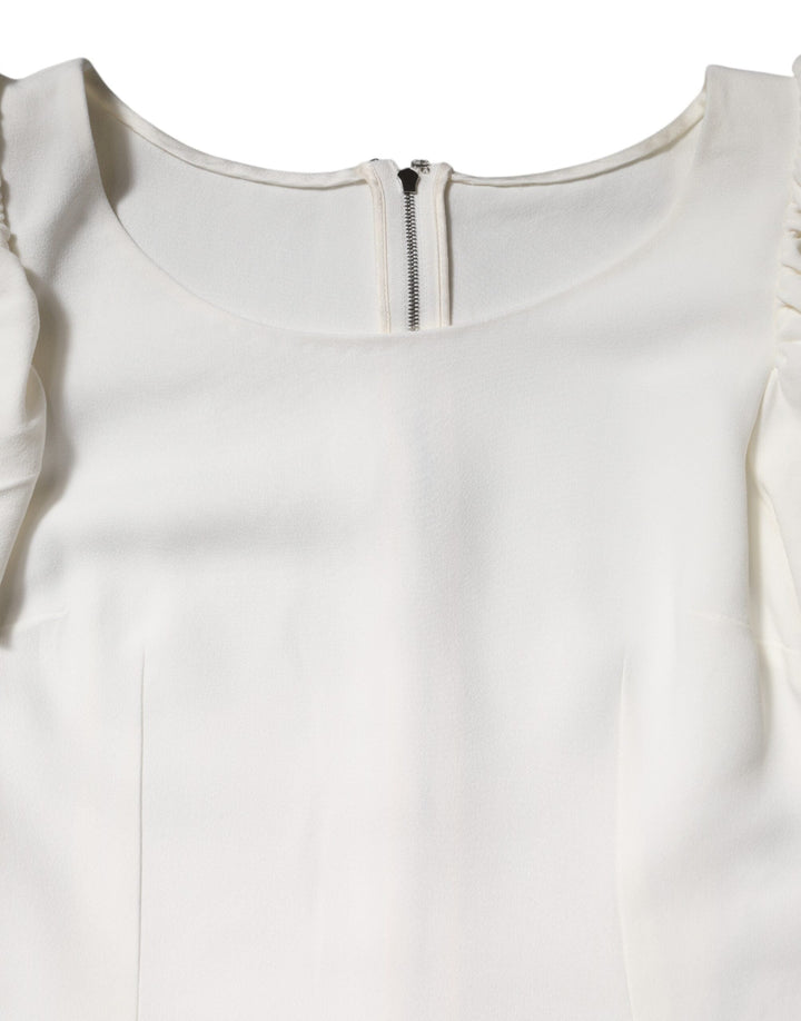 Dolce &amp; Gabbana Blouses - Women’s White Viscose Round Neck Short Sleeves Top