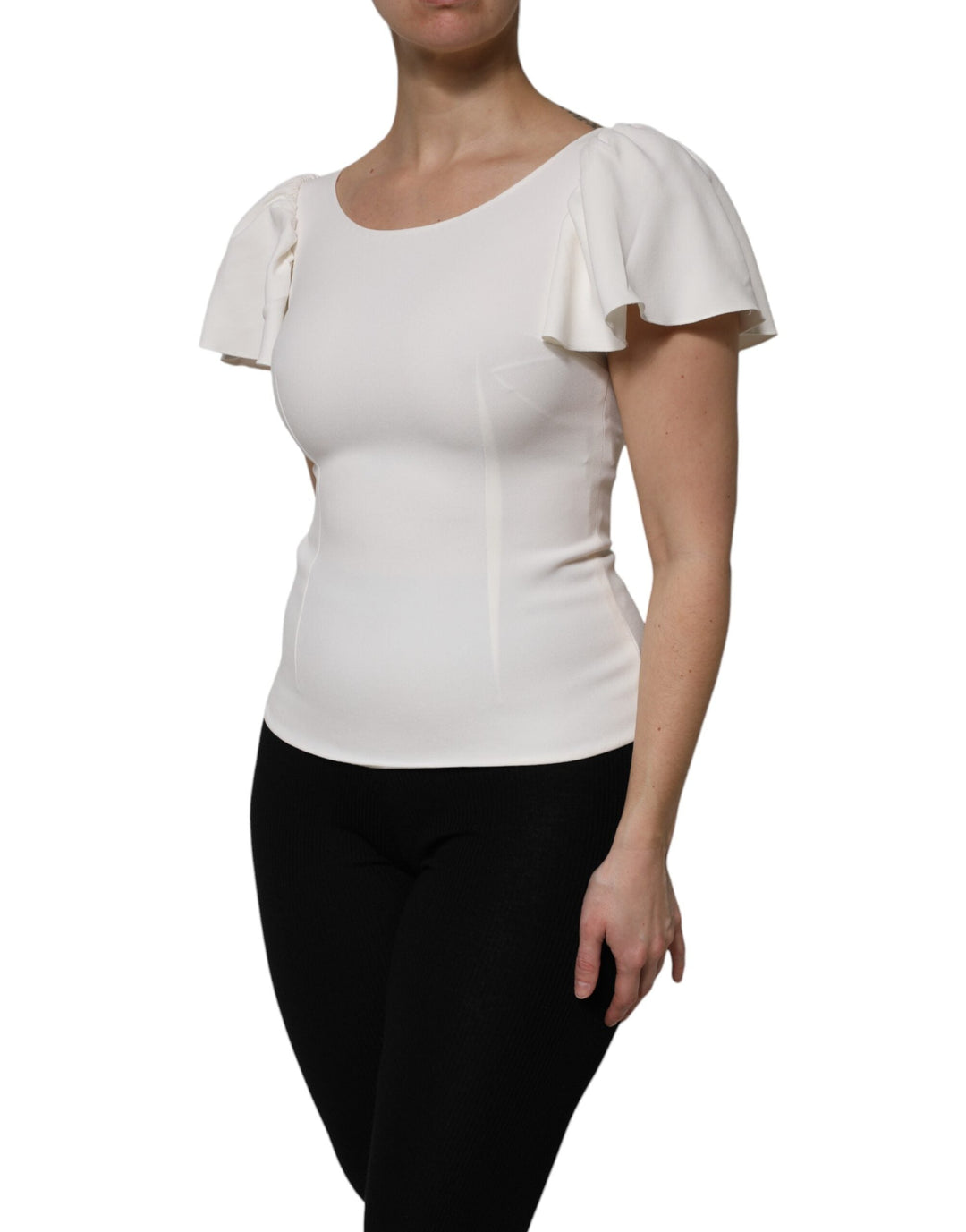 Dolce &amp; Gabbana Blouses - Women’s White Viscose Round Neck Short Sleeves Top