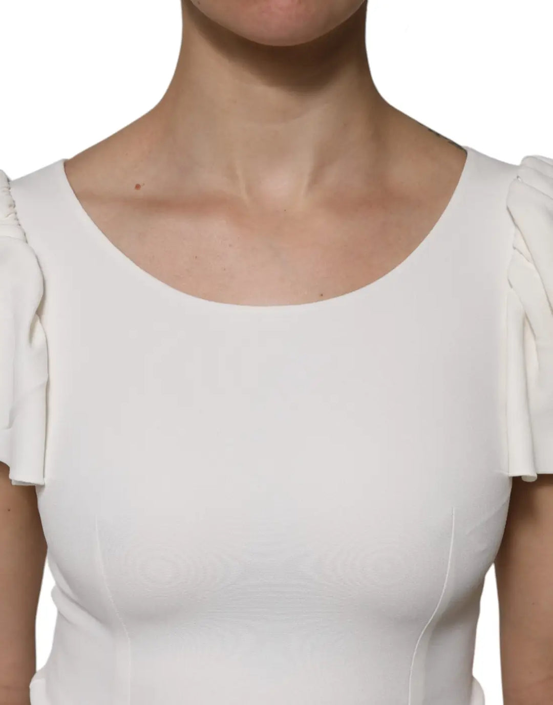 Dolce &amp; Gabbana White Viscose Round Neck Short Sleeves Top