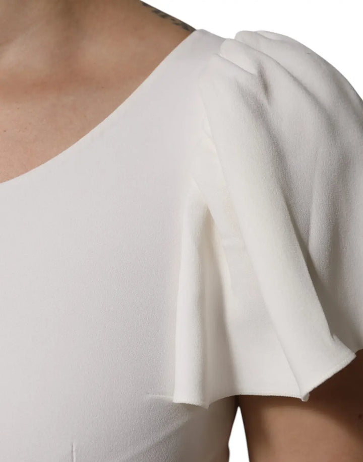 Dolce &amp; Gabbana White Viscose Round Neck Short Sleeves Top
