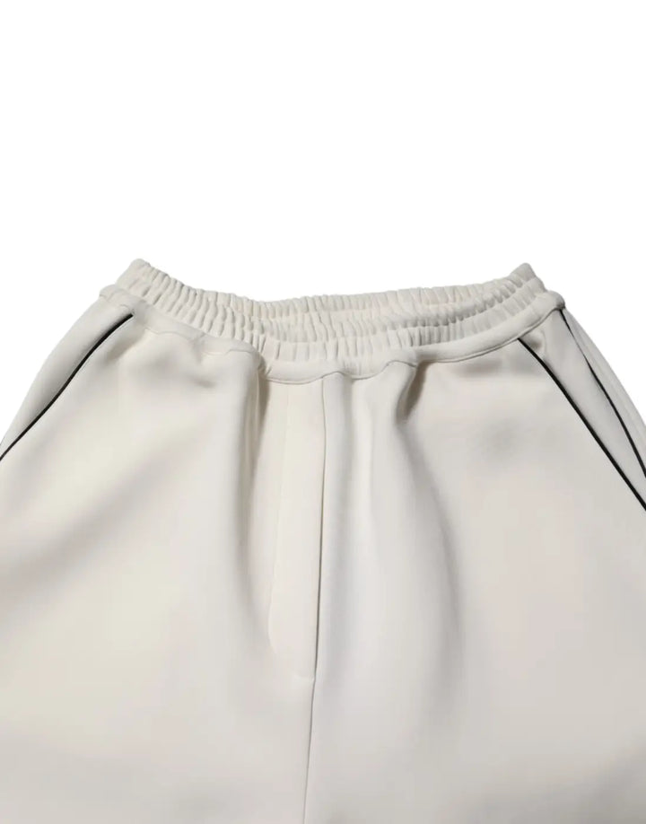 Dolce &amp; Gabbana White Viscose Wide Leg Pull On Pants