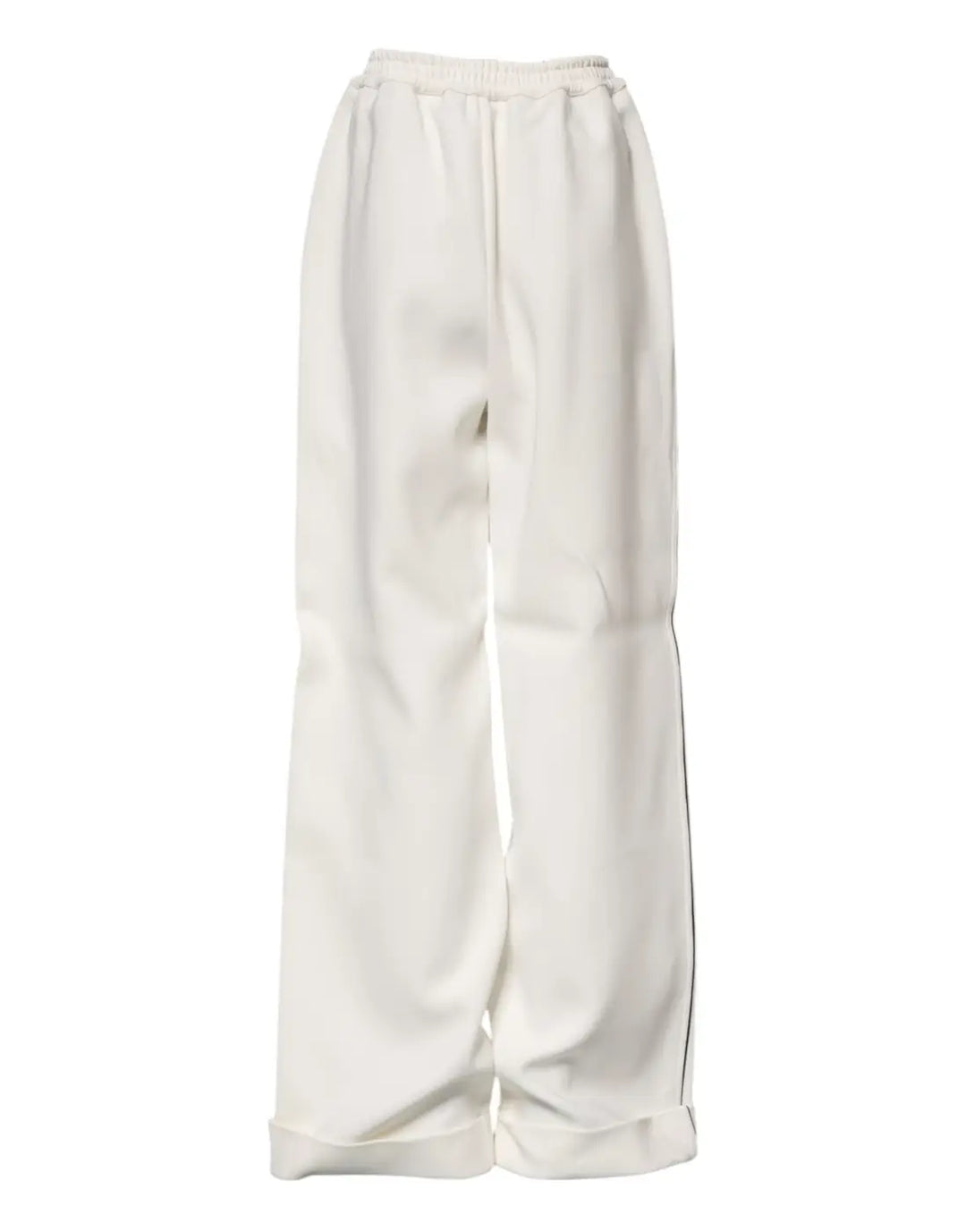 Dolce &amp; Gabbana White Viscose Wide Leg Pull On Pants