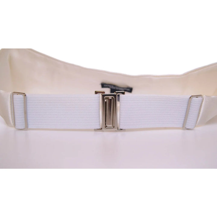 Dolce & Gabbana White Waist Tuxedo Smoking Belt Cummerbund