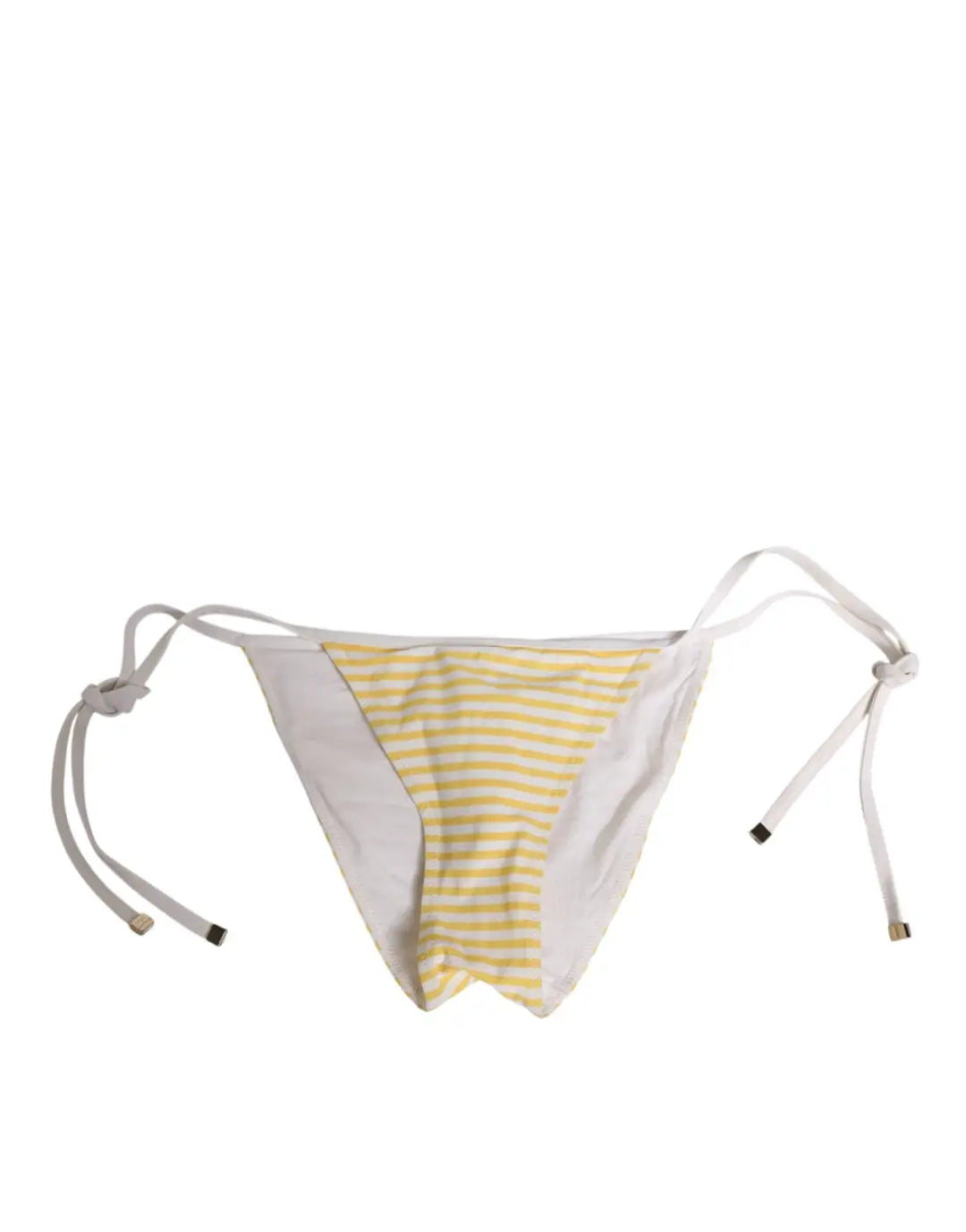 Dolce &amp; Gabbana White Yellow Stripe Tie Side Logo Underwear