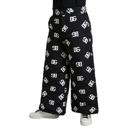 Dolce Gabbana Wide Leg Pants White DG Print Perfection &