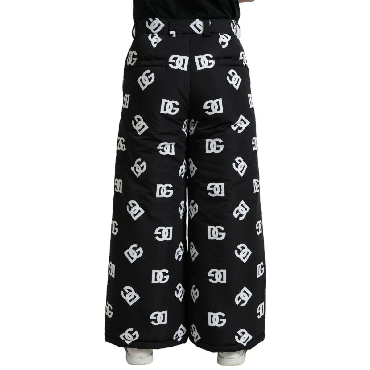 Dolce Gabbana Wide Leg Pants White DG Print Perfection &
