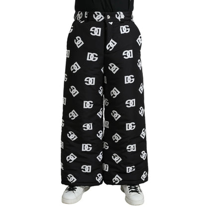 Dolce Gabbana Wide Leg Pants White DG Print Perfection &