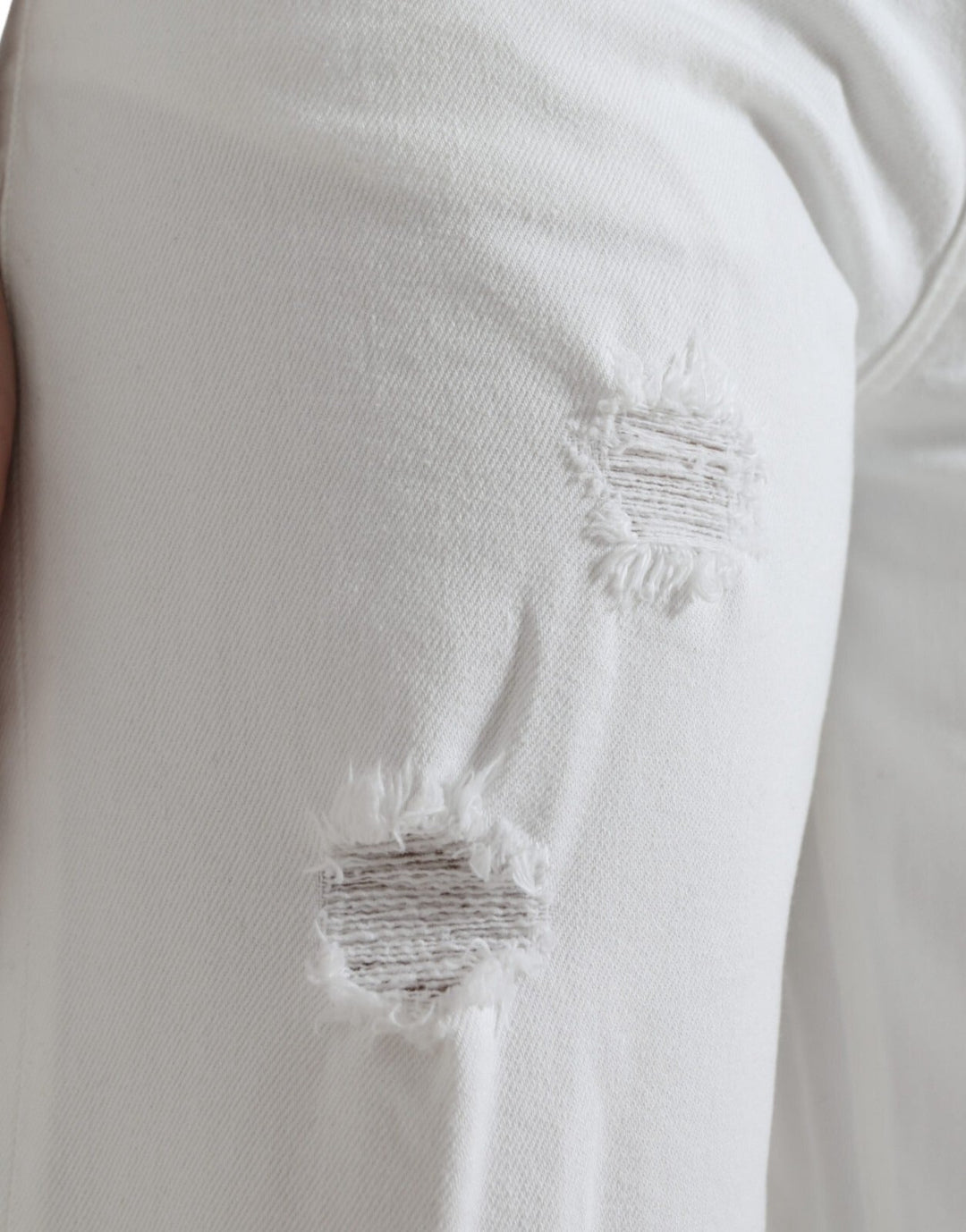Dolce &amp; Gabbana Wide Leg White Cotton Cropped Denim Jeans