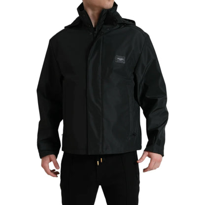 Dolce & Gabbana Windbreaker With Removable Hood and Logo Details
