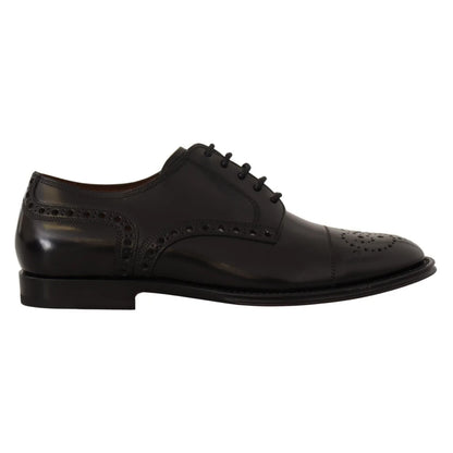 Dolce & Gabbana Wingtip Black Leather Italian Style Shoes