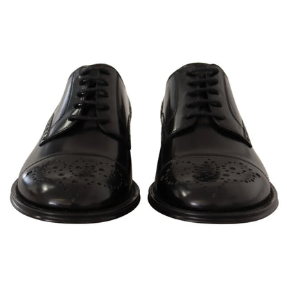 Dolce & Gabbana Wingtip Black Leather Italian Style Shoes