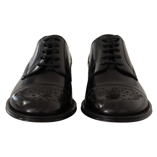 Dolce & Gabbana Wingtip Black Leather Italian Style Shoes